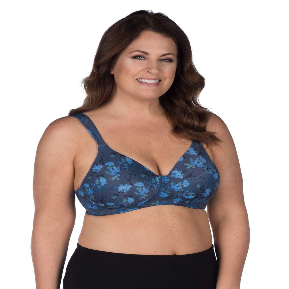 LEADING LADY, Brigitte Full Coverage, Wireless, Padded T-Shirt Bra, Ballet Back, Side and Back Smoothing, Wide Straps, Multicolor, Fits 52G