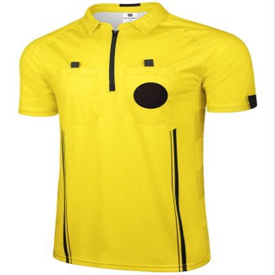 FitsT4 Sports Pro Soccer Referee Jersey Short Sleeve Ref Shirts Yellow Large