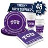 TCU Horned Frogs Party Supplies 48 Piece Officially Licensed University Set: 16 oz. Plastic Beverage Cups, 9" Paper Plates, Luncheon Napkins, Complete Party Supplies for 16 Guests by Westrick view 1