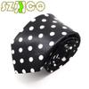 145CM Men's Tie Squared Dot Pattern Neck Tie Black White+Gift Box (A1) view 3