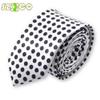 145CM Men's Tie Squared Dot Pattern Neck Tie Black White+Gift Box (A1) view 4