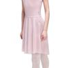 118143002 Baiwu Mesh Pull on Long Ballet Skirt Girls Basic Dance Skirt (M 165, Pale Pink) view 2