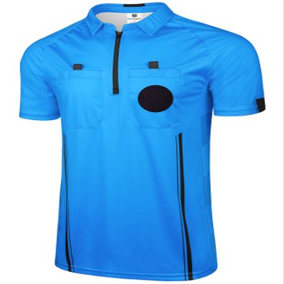 FitsT4 Sports Pro Soccer Referee Jersey Short Sleeve Ref Shirts Blue Small