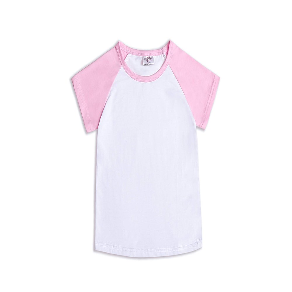 CREATOR Toddler Baby Girls Boys Short Sleeve Shirts Raglan Shirt Baseball Tee Cotton T-Shirts Pink