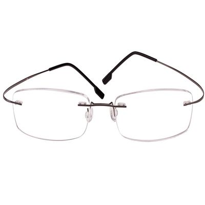 Poxas Memory Titanium Frameless Lightweight Reading Glasses Hingeless Flexibled Frames for Mens Womens (Grey, 2.5)