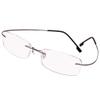Poxas Memory Titanium Frameless Lightweight Reading Glasses Hingeless Flexibled Frames for Mens Womens (Grey, 2.5) view 2