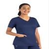 Maevn Matrix Womens Modern Fit Double V-Neck Medical Nurse Scrub Top, 3 Pockets, Inner Utility Loop, Bungee Loop Navy view 1