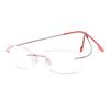 Poxas Memory Titanium Frameless Lightweight Reading Glasses Hingeless Flexibled Frames for Mens Womens (Pink, 4.0) view 1