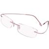 Poxas Memory Titanium Frameless Lightweight Reading Glasses Hingeless Flexibled Frames for Mens Womens (Pink, 4.0) view 2