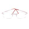 Poxas Memory Titanium Frameless Lightweight Reading Glasses Hingeless Flexibled Frames for Mens Womens (Pink, 4.0) view 3