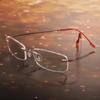 Poxas Memory Titanium Frameless Lightweight Reading Glasses Hingeless Flexibled Frames for Mens Womens (Pink, 4.0) view 4
