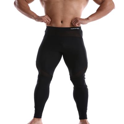 BRAVE PERSON Men's Mesh Yoga Trousers, Fitness Shorts, Cycling Pants D61-62 (XL / 32"-37", D61-Black)