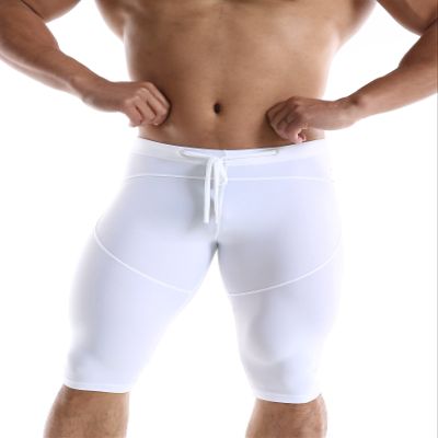 BRAVE PERSON Men's Mesh Yoga Trousers, Fitness Shorts, Cycling Pants D61-62 (L / 30"-35", D62-White)
