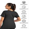Maevn Matrix Womens Modern Fit Double V-Neck Medical Nurse Scrub Top, 3 Pockets, Inner Utility Loop, Bungee Loop Black view 3