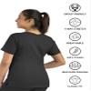 Maevn Matrix Womens Modern Fit Double V-Neck Medical Nurse Scrub Top, 3 Pockets, Inner Utility Loop, Bungee Loop Black view 4