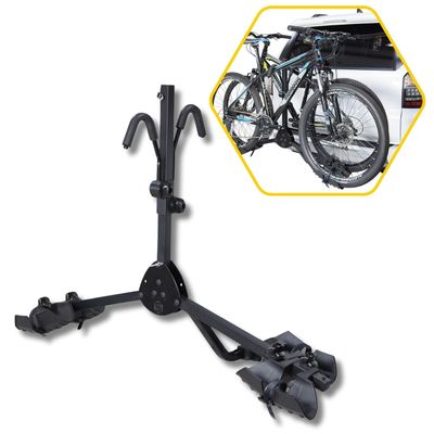 Saris All Star 2 Bike Hitch Rack with Secure & Easy to Load Platform - Adjustable Arms, Universal Hitch, Wide Wheel Trays, Ratchet Straps, Fold-Down Mast for Hatch Access