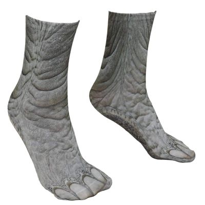 NOVELTY GIANT WWW.NOVELTYGIANT.COM Kids 3D Animal Paw Feet Print Foot Crew Socks Elastic Hosiery Elephant