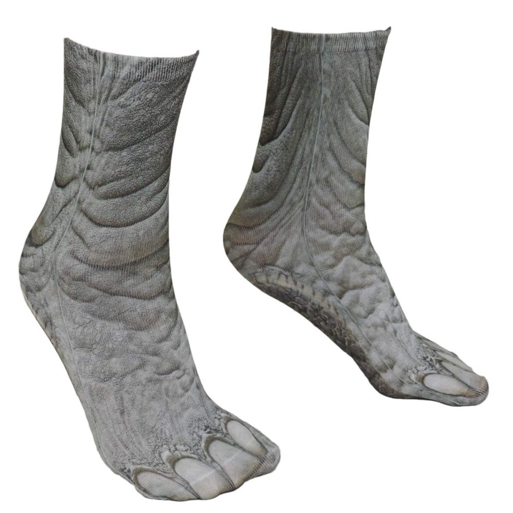 NOVELTY GIANT WWW.NOVELTYGIANT.COM Kids 3D Animal Paw Feet Print Foot Crew Socks Elastic Hosiery Elephant