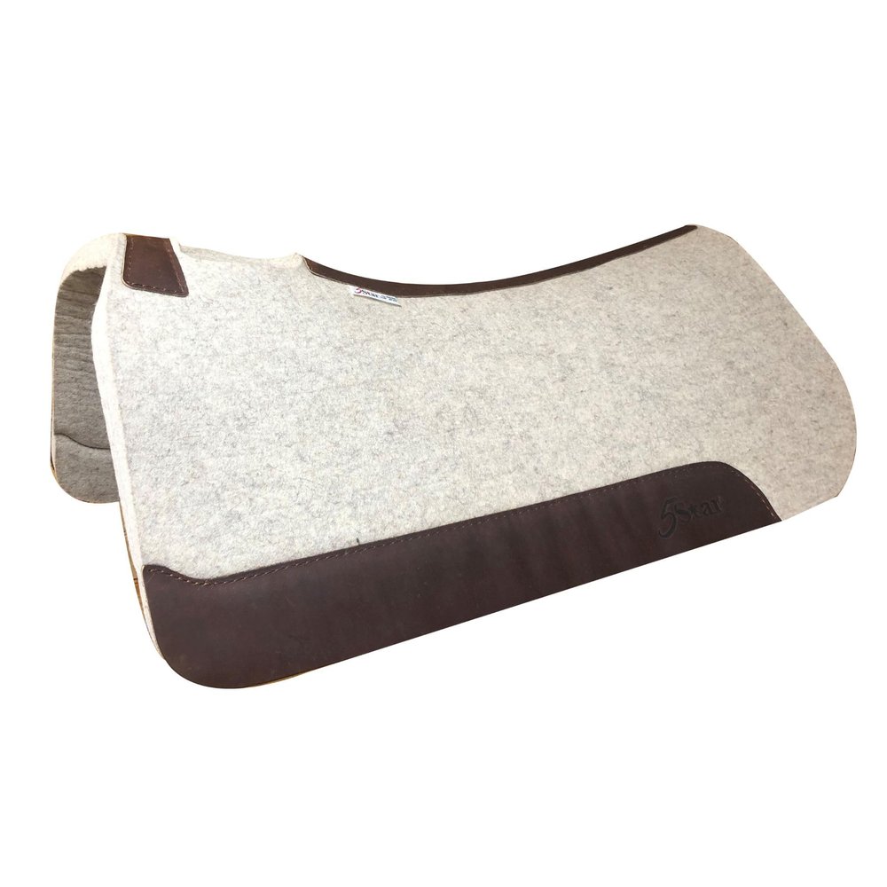 5 Star Horse Saddle Pad - 1" Thick Western Contoured Natural Pad - The Performer Full Skirt 32" X 32" - Great for Barrel Racing, Trail Riding & Roping