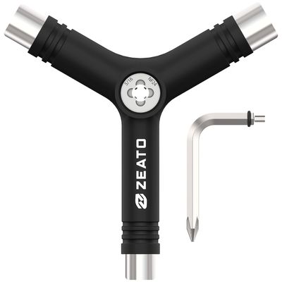 Zeato All-In-One Skate Tools Multi-function Portable Skateboard Y Tool Accessory with Y-type Allen Key and L-type Phillips Head Wrench Screwdriver