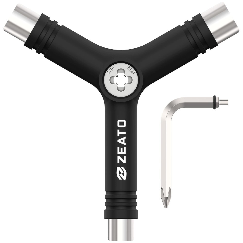 Zeato All-In-One Skate Tools Multi-function Portable Skateboard Y Tool Accessory with Y-type Allen Key and L-type Phillips Head Wrench Screwdriver