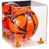 Better Display Cases Acrylic Display Case for Collectibles, Full Size Soccer Ball Display Case,Orange Risers & Clear Base, Handcrafted Showcase Box.DIM;9.75" L x 9.75" W x 9.75" H. (A027-OR) view 1