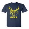 New Beer Deer Bear Sunny Mac Funny TV Adult T-Shirt Tee (Medium, Navy Blue w/Yellow) view 1