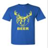 New Beer Deer Bear Sunny Mac Funny TV Adult T-Shirt Tee (X Large, Royal Blue w/Yellow) view 1