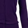 YEMAK Women's Knit Cardigan Sweater  3/4 Sleeve Crewneck Basic Classic Casual Button Down Soft Lightweight Knitted Top CO079-Grape-2X view 2