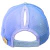 C.C Kids 2-7 Ponytail Messy Buns Ponycaps Baseball Visor Cap Hat Glitter Lt. Blue view 2
