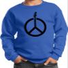 Guitar Peace Youth Kids Sweatshirt, Royal Large view 1