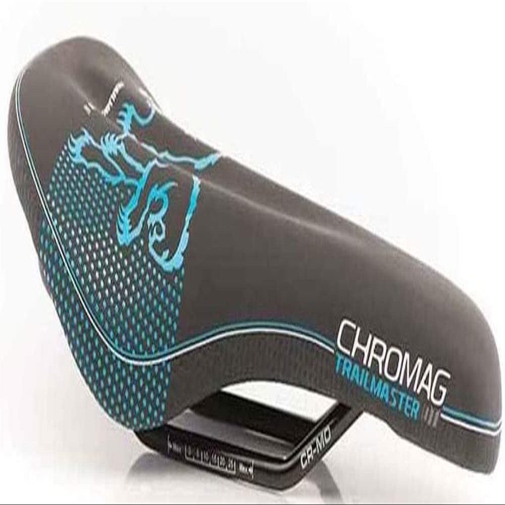 CHROMAG Trailmaster DT Unisex Adult MTB/MTB/Cycle/VAE/E-Bike Saddle, Black/Blue, 140 x 284 mm