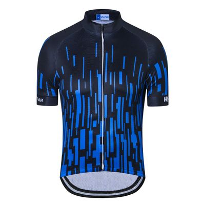 Weimostar Men's Cycling Jersey Short Sleeve Bike Shirt Riding Tops Outdoor MTB Bicycle Clothing Black Blue Size L