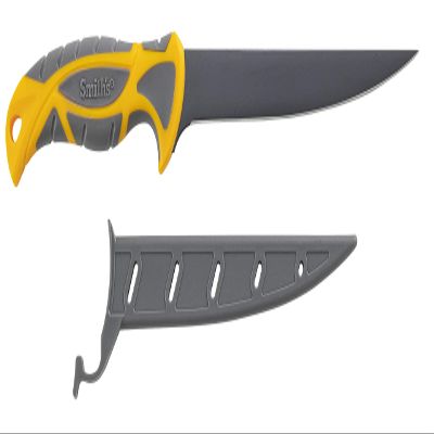 Smiths 51093 Lawaia 7-Inch Fillet Knife Yellow Stainless Steel Blade TPE Soft Grip Handle Durable Plastic Sheath Lanyard Hole Saltwater Fillet Knife Razor Sharp Fish Deboning