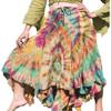 Full Funk Wide Pleated Full Flowing Gypsy Maxi Dancing Skirt Tie Dyed, Medium, Camel Brown view 1