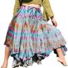 Full Funk Wide Pleated Full Flowing Gypsy Maxi Dancing Skirt Tie Dyed, Medium, Gray Multi-Coloured view 1