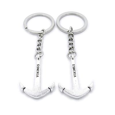 1 Item Metal Keychain Keyring Key Tags Chains Rings Jewelry Bag Charms GA1T7 Vikings Boat Anchor
