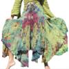 Full Funk Wide Pleated Full Flowing Gypsy Maxi Dancing Skirt Tie Dyed, Medium, Asparagus Green view 2