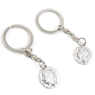 20 Items Metal Keychain Keyring Key Tags Chains Rings Jewelry Bag Charms H2LX2 Roman Warrior Portrait Tags