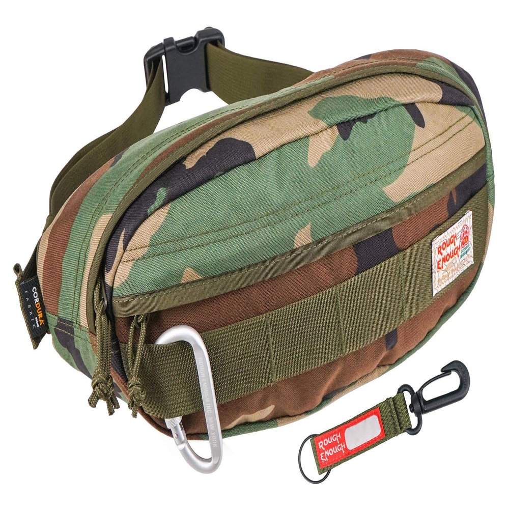 Rough Enough Tactical Fanny Pack for Men Crossbody Waist Bag for Hunting Fishing Hiking Travel Army Green Camo Cordura