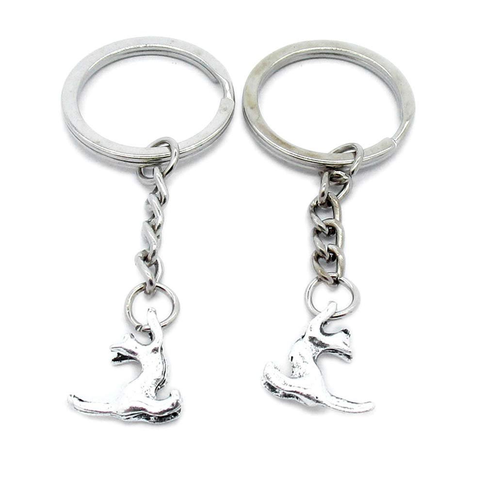 5 Items Metal Keychain Keyring Key Tags Chains Rings Jewelry Bag Charms A9YB3 Cat Kitty
