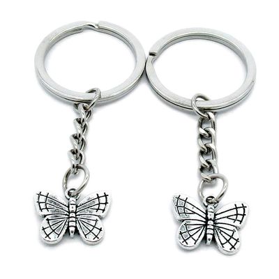 5 Items Metal Keychain Keyring Key Tags Chains Rings Jewelry Bag Charms F1EW3 Butterfly