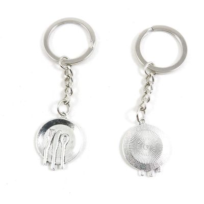 1 Item Metal Keychain Keyring Key Tags Chains Rings Jewelry Bag Charms C4KC3 Dinner Plate