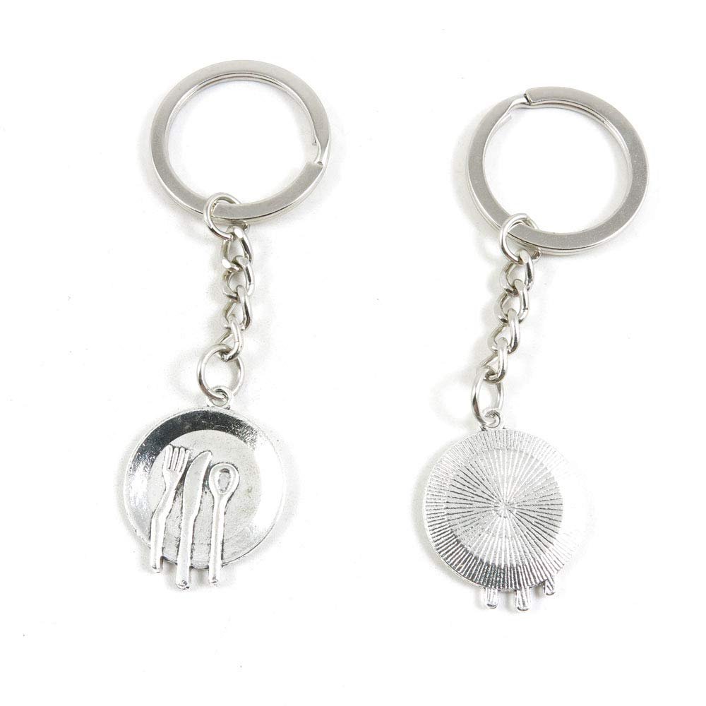 1 Item Metal Keychain Keyring Key Tags Chains Rings Jewelry Bag Charms C4KC3 Dinner Plate