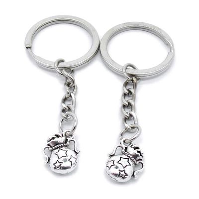 1 Item Metal Keychain Keyring Key Tags Chains Rings Jewelry Bag Charms PY7J6 Blessing Money Bag