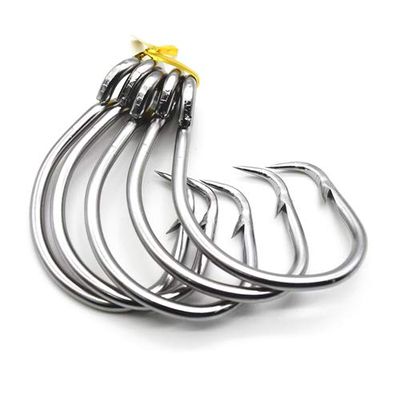 11/0-16/0 Big Game White Forged Offset Circle Hooks Shark & Swordfish (Pack of 10)