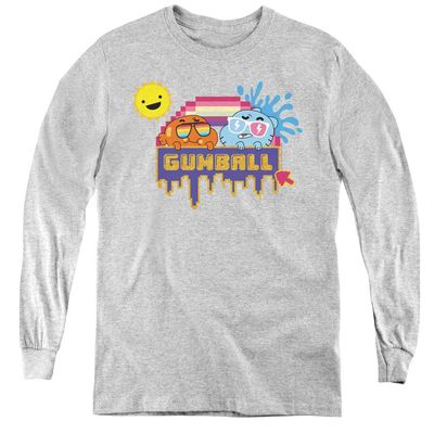 Trevco Amazing World of Gumball Youth Long Sleeve T Shirt, X-Large Athletic Heather