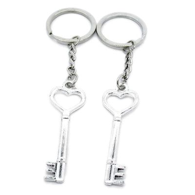1 Item Metal Keychain Keyring Key Tags Chains Rings Jewelry Bag Charms E7UV6 Love Heart Skeleton Key