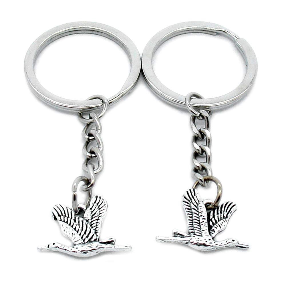 5 Items Metal Keychain Keyring Key Tags Chains Rings Jewelry Bag Charms H9HY2 Wild Goose