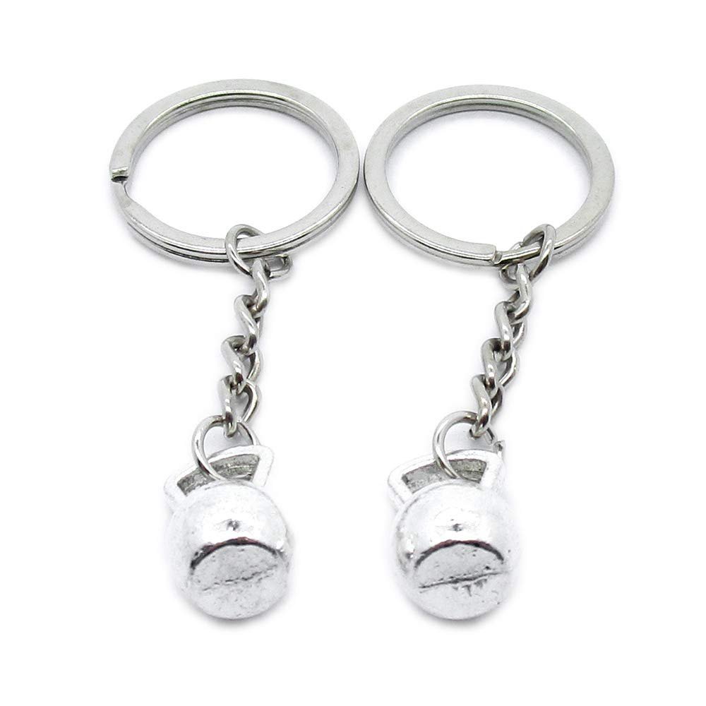1 Item Metal Keychain Keyring Key Tags Chains Rings Jewelry Bag Charms FL6Q0 Dumbbell
